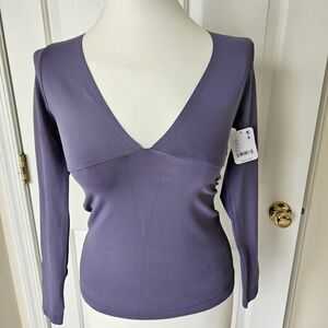 NWT Free People - Plum V-Neck Long Sleeve Top - XS/S